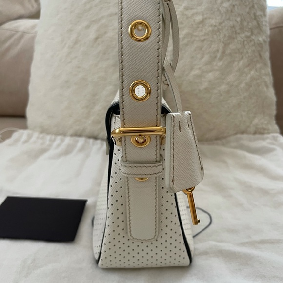 Prada white leather shoulder bag/clutch - Picture 11 of 11